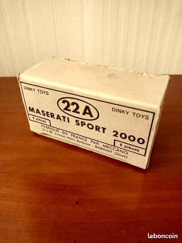 DINKY TOYS 22A MASERATI SPORT 2000 BOITE VIDE D'ORIGINE-EMPTY BOX