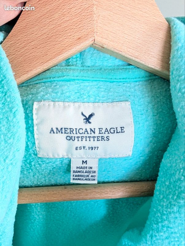 Sweat à Capuche Garçon American Eagle - Bleu - Taille Regular - Manches Longues