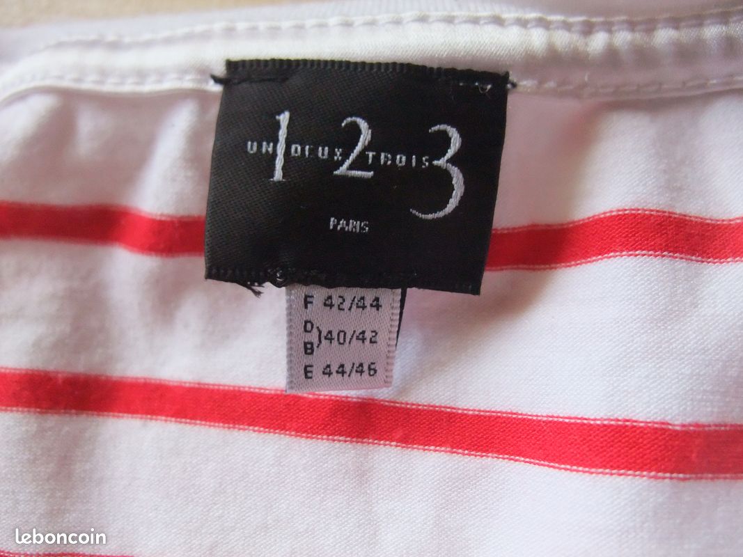 Tunique AMARI Neuve Avec étiquettes - Taille 44/46, Rouge Et Marine, En Viscose