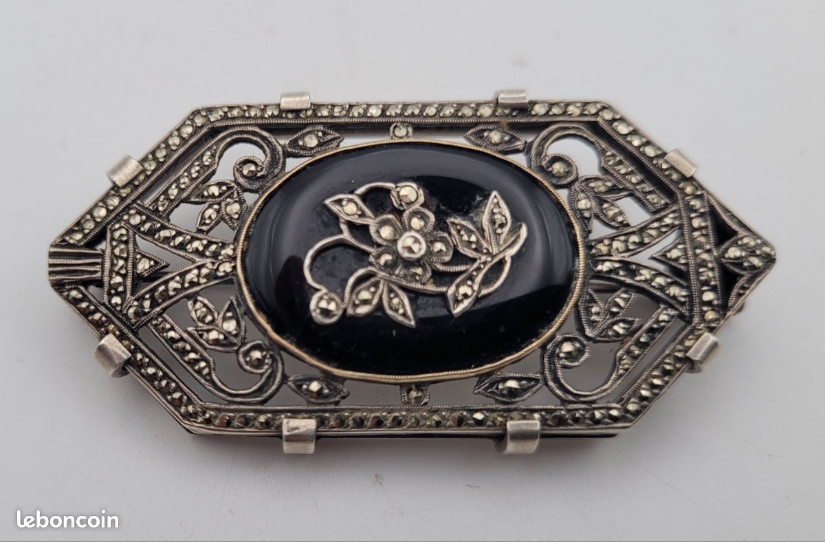 Ancienne Broche En Argent Massif Art Déco Nouveau créateur Fleurs | UK
