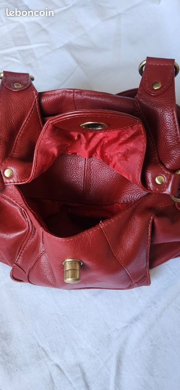 Sac à main cuir rouge marque Catwalk (image 8)
