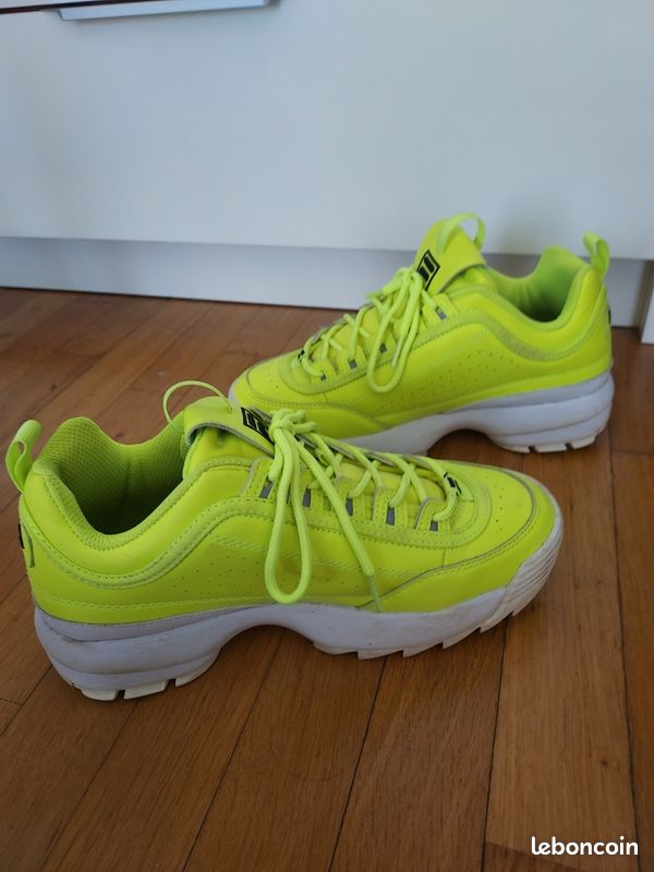 Chaussure Fila Fila Basket Jaune Baskets Fila Disruptor Jaune Fluo