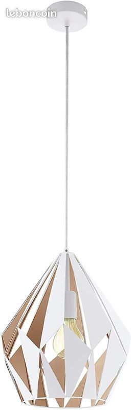Suspension Dunalux Prinia Ø31 cm blanc et cuivre (image 3)