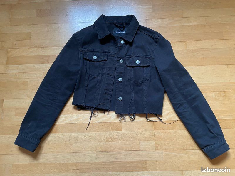 Veste En Jean Noir Femme - Marque Jennifer - Taille S - Occasion Très Bon état
