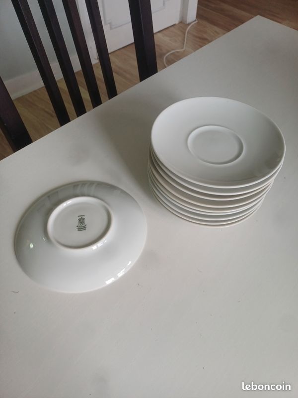 Lot de 10 sous-tasses en porcelaine Bavaria Schumann Arzberg - 14,5 cm (image 1)