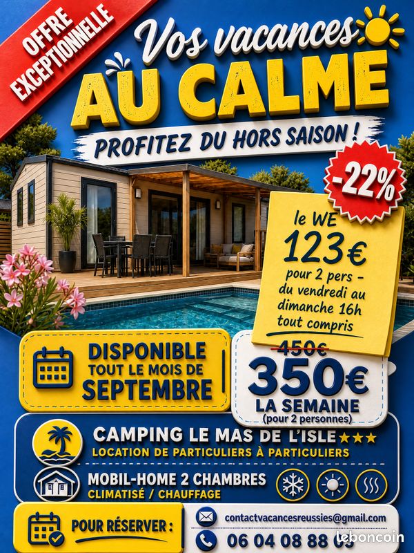 350 pour une semaine en septembre hors pass loisirs (image 1)