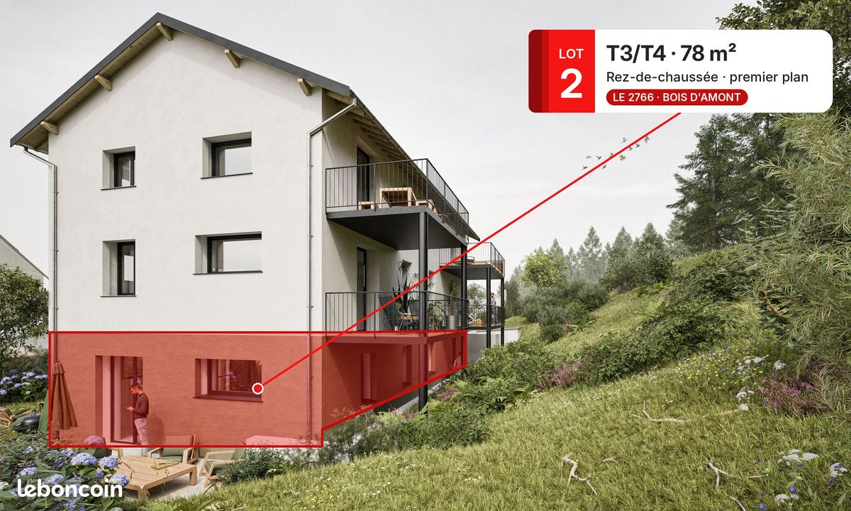 Appartement 4 pièces 78 m² · à Bois-d'Amont · 78 m² · 190 000 €