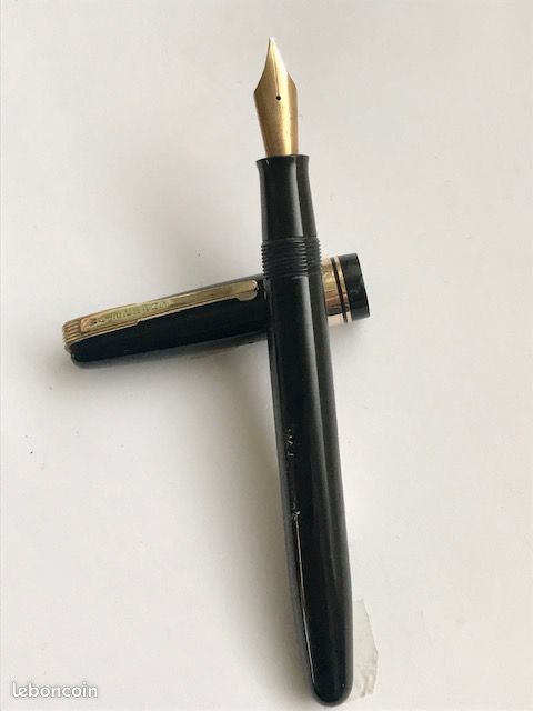 Stylo Plume Waterman W5 Noir - Taille M, Plume Semi-Flex - Vintage Années 1950 - Occasion