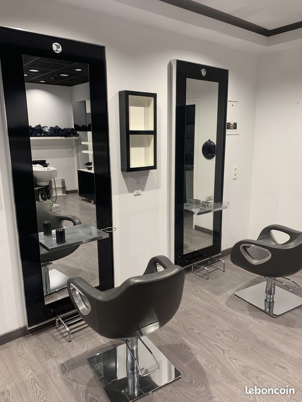 Miroir Poste de coiffure pietranera noir et alu mobilier salon de coiffure (image 2)