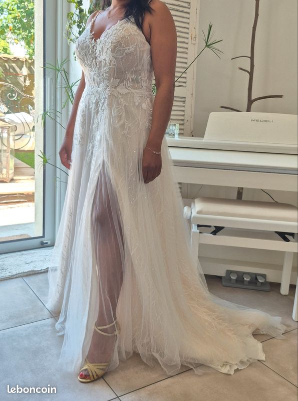 Robe de mariée Anna Sposa Mousseline champagne rosé/ taille 42