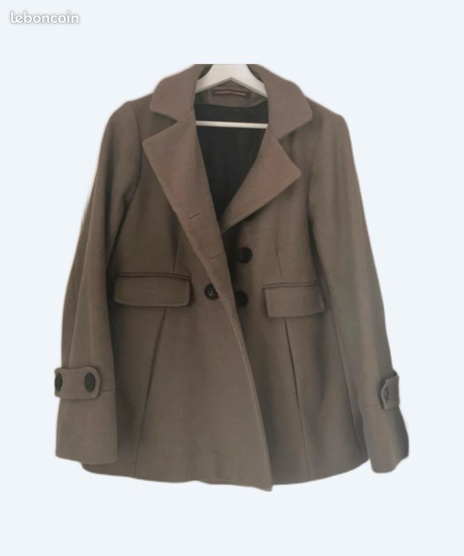 Super Caban Noir Comptoir Des Cotonniers - Taille M (40) - Occasion En Très Bon état