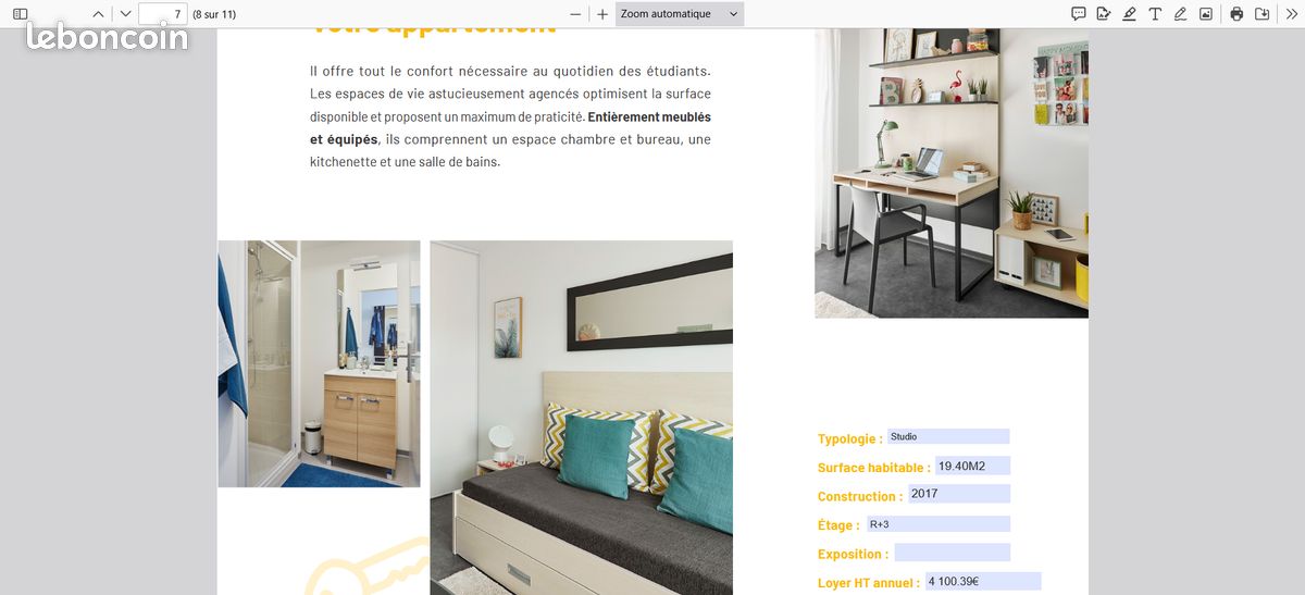 Appartement 1 pièce 19 m² · à Cenon · 19,4 m² · 85 000 €