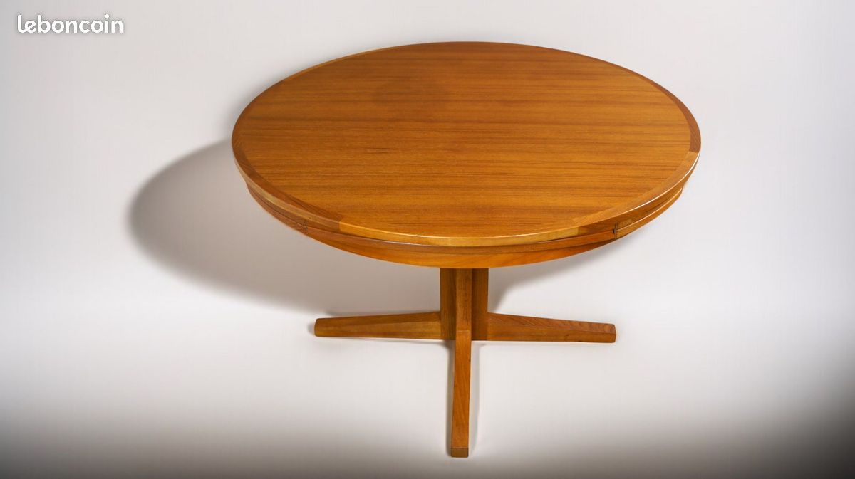 Table de Repas Danoise Flip-Flap Édition Dyrlund Modèle « Lotus » en Teck Vintage 1960 (image 4)