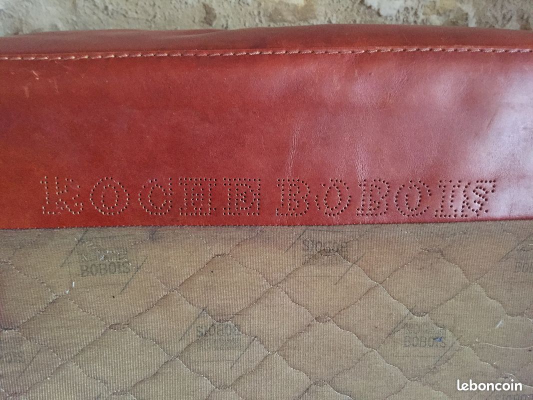 Canapé Cuir 3 Places Roche Bobois - Couleur Orange/Rouge (image 2)
