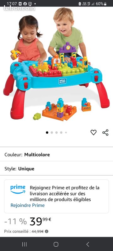 Lego mega bloks table et camion benne cat Jeux Jouets