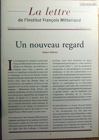 Lettre de l’institut François Mitterrand collection complète numéro 1 à 23 (image 1)