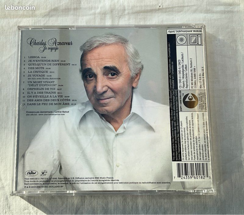Cd Charles Aznavour Je voyage (image 2)