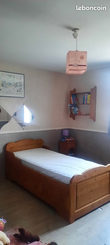 Lit 1 personne, avec table de nuit étagère (image 1)