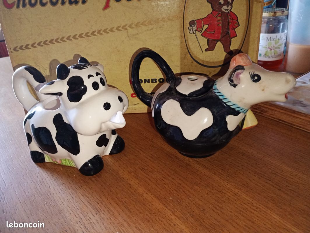 Théière individuelle Vache céramique - 2 pièces - Maison