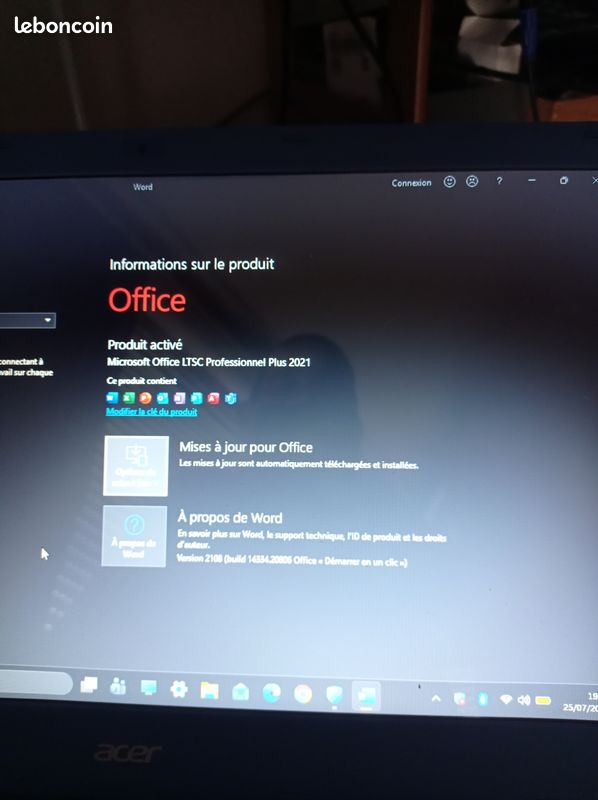 PC portable ACER Aspire i3 RAM 8go SSD 256go Windows 11 famille Pack Office 2021 pro plus Batterie neuf (image 7)