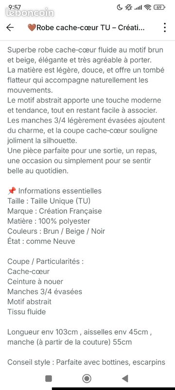 Robe TU habillée marron (image 3)