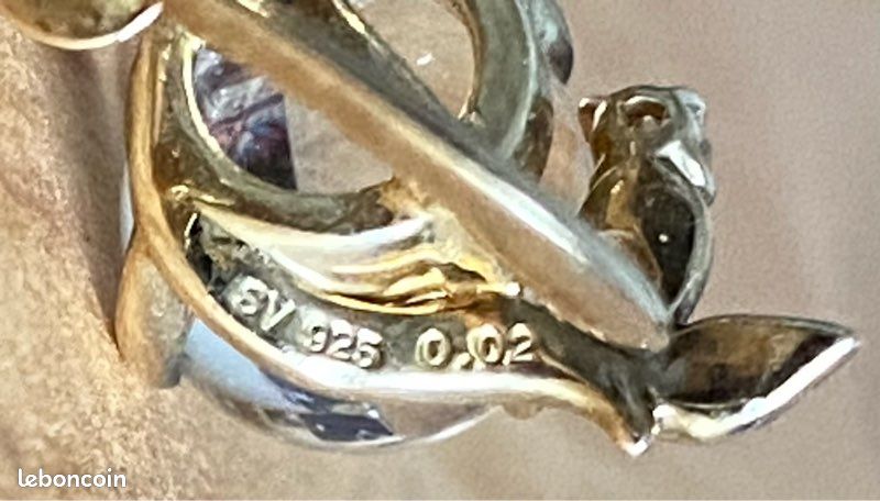 Boucles d’oreilles en argent avec 2 petits diamants (image 9)