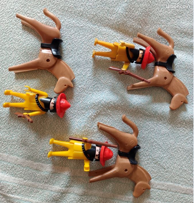 Set Playmobil Western Vintage 3344-A De 1975 - Cowboys, Chevaux, Chariot, Occasion Bon état