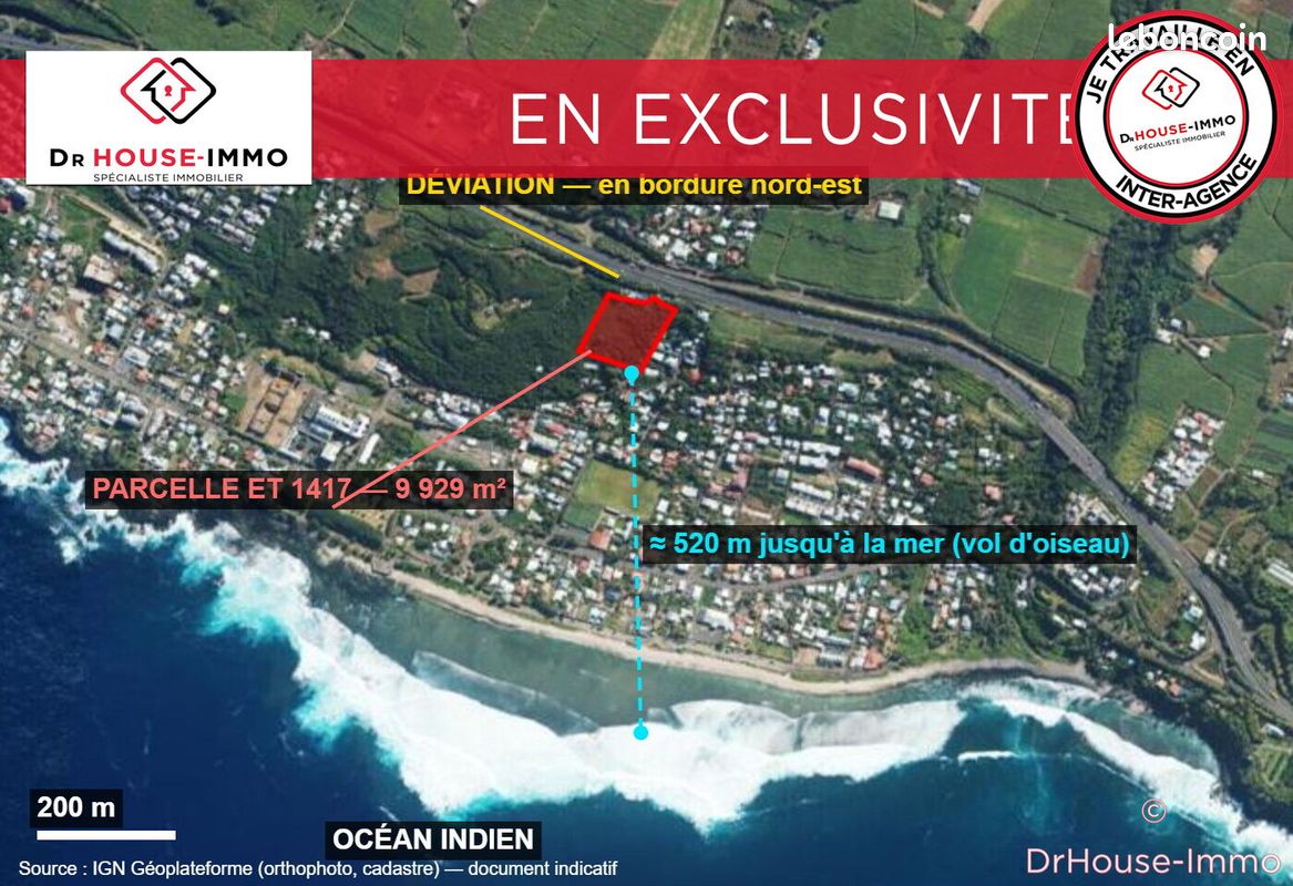 Terrain 9929 m² · à Saint-Pierre · 9 929 m² · 2 700 000 €