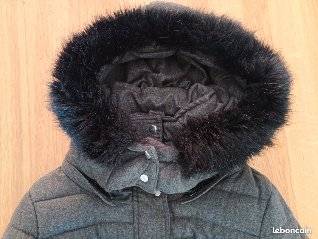 Manteau Doudoune grise à capuche amovible Pimkie taille XS Vêtements