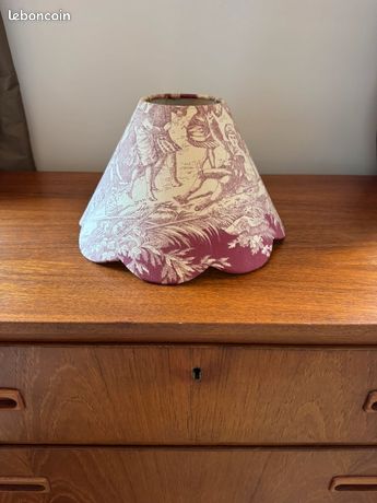 Abat-Jour Cylindrique Toile de Jouy Vert | Chamade