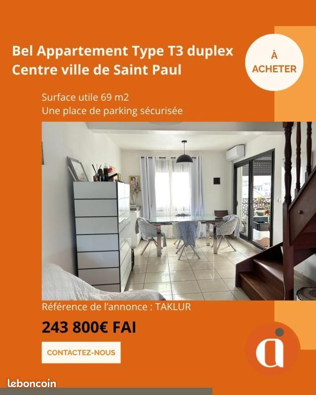 Appartement 3 pièces 41 m² · à Saint-Paul · 41 m² · 243 800 €