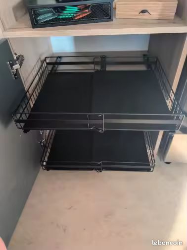 Lot de 2 paniers de rangement coulissants (image 1)