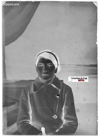 PLAQUE VERRE PHOTO Negatif Portrait Grand Format EUR 90,00 - FR