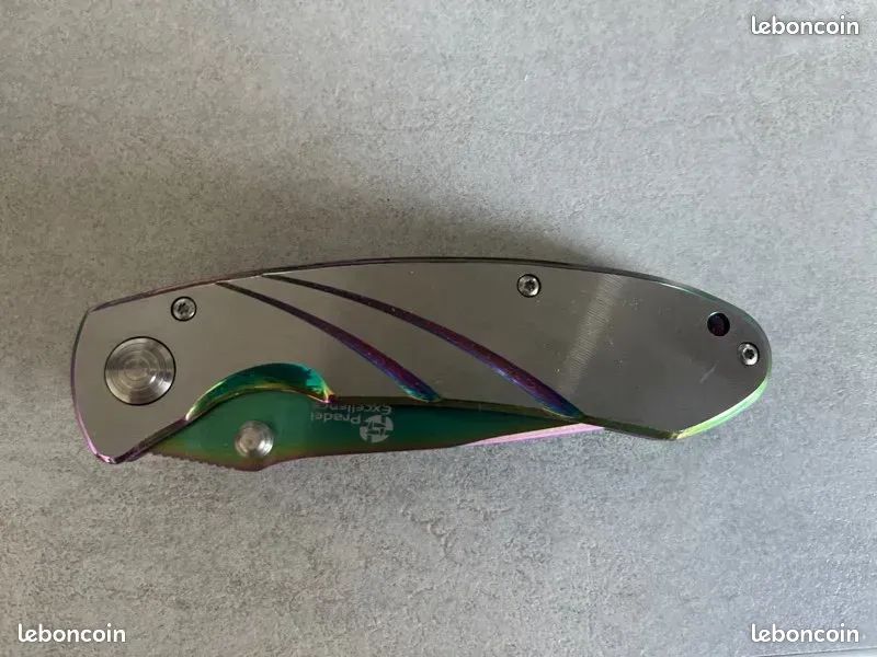 Couteau de poche pradel excellence titane multicolore (image 3)