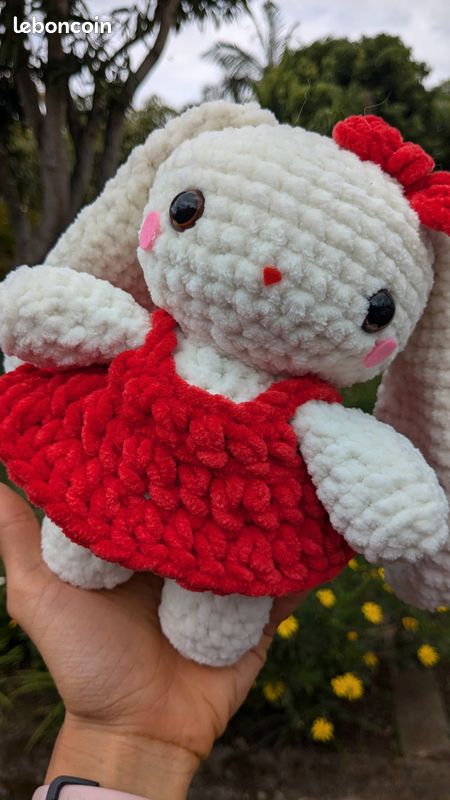Peluche Lapin grande taille fait main au crochet (image 5)