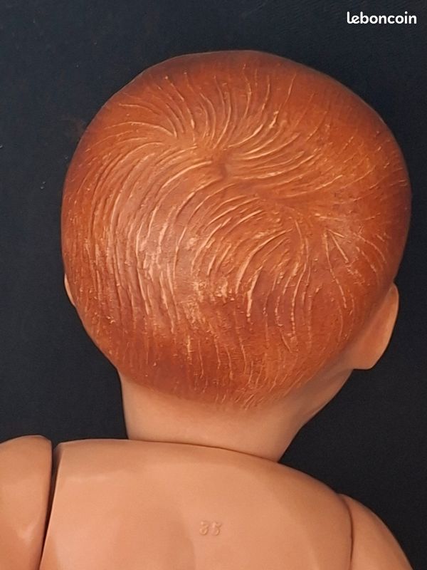 Beau baigneur celluloid blanc petitcollin ? 35 cm (image 8)