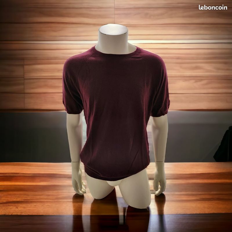 👕 Pull Bershka - Bordeaux, Manches Courtes, Taille XL (image 1)