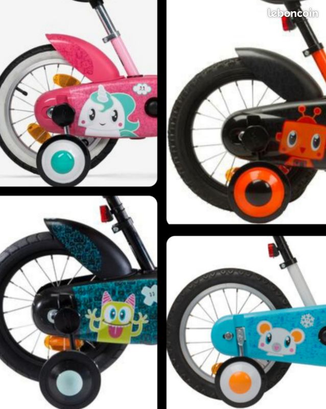 Roulettes stabilisateurs avec molettes pour vélo b'Twin 14 pouces