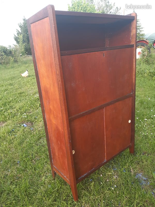 Secrétaire bois design moderniste style scandinave vintage années 50 60 (image 3)