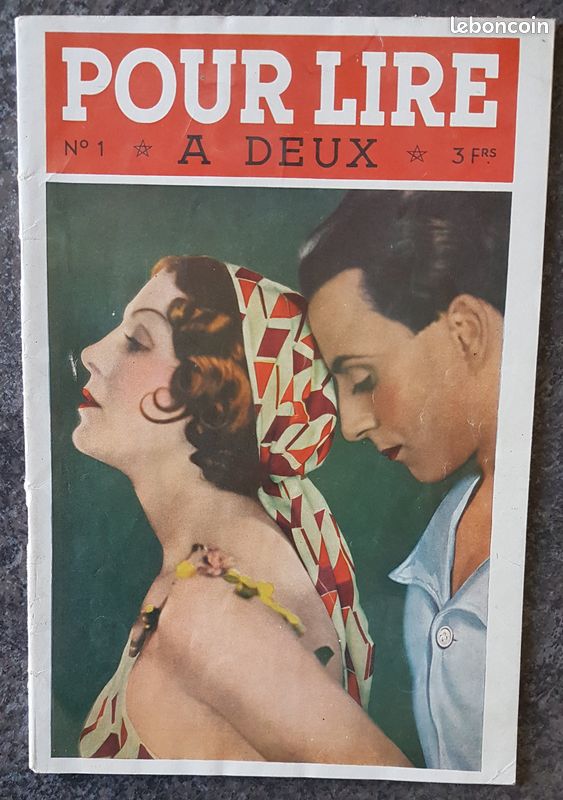 RARE – Vd Revue "POUR LIRE À DEUX" n°1 – Juin 1934 – Revue érotique ancienne – Très bon état (image 1)