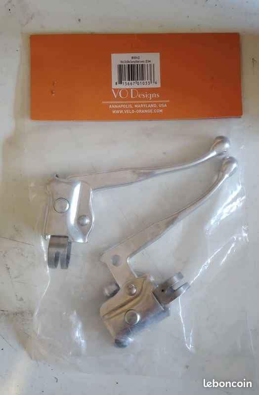 Leviers De Frein Percés Anodisés Bleus Chang Star Avec Capots Marron - Vélos Vintage
