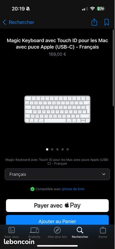Magic Mouse + Magic Keyboard avec Touch ID ( Lightning ) (image 2)