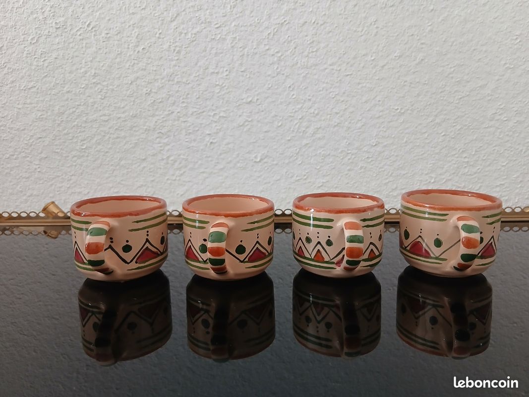 Lot de 4 tasses et un vase ethniques (image 9)