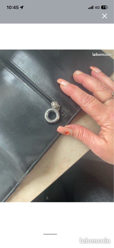 Porte feuille porte monnaie séquoia cuir noir bon état (image 3)