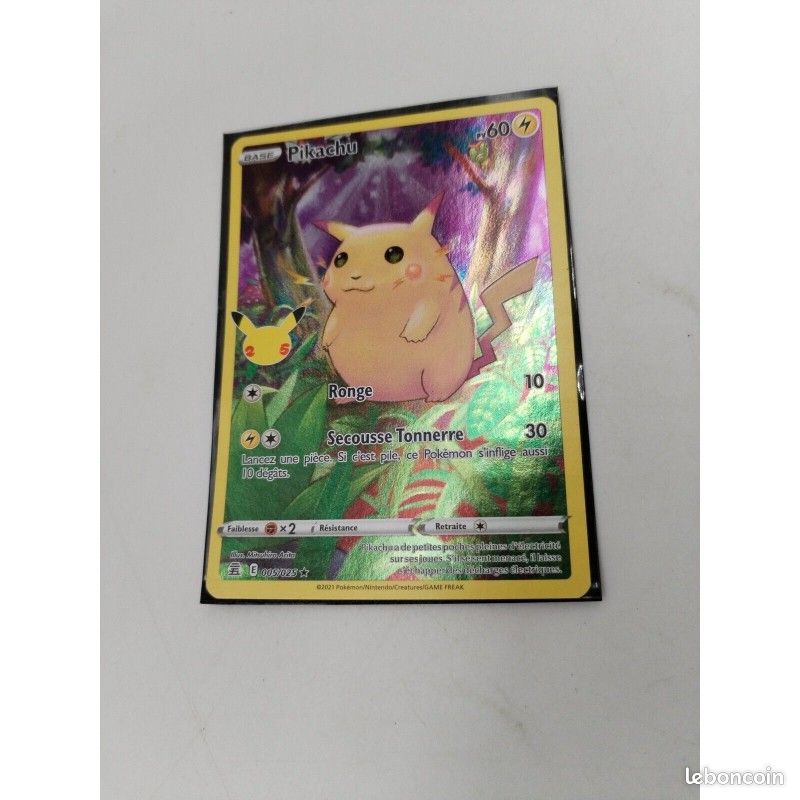 Pikachu 005/025 2021 Carte Pokmon jcc Holo Full Art Reverse Nintendo -  Jeux & Jouets