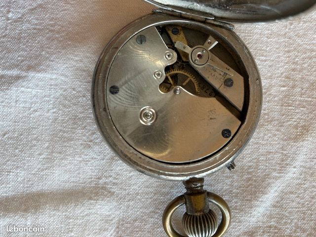 MONTRE GOUSSET RÉGULATEUR 67 boitier locomotive cartouches bleus 1900