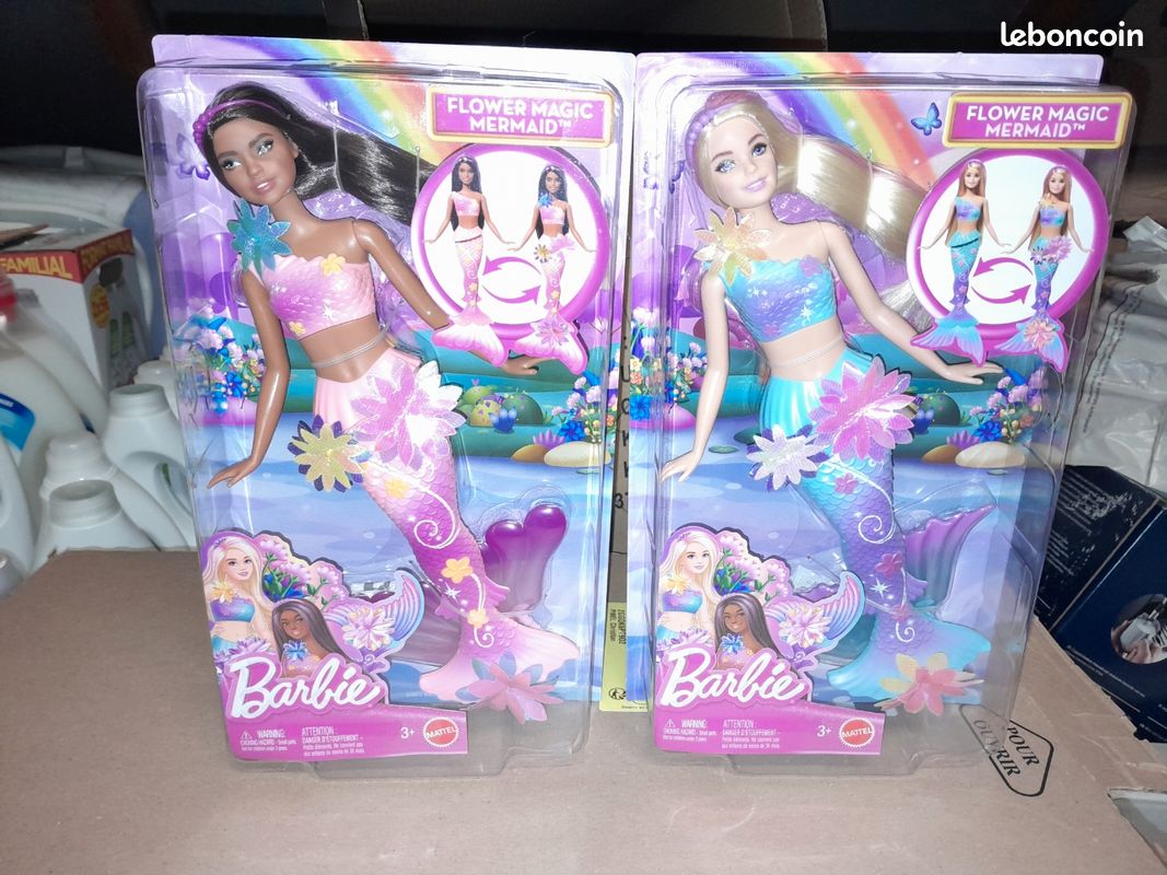 Lot de 2 barbie sirenes flower magic (image 1)