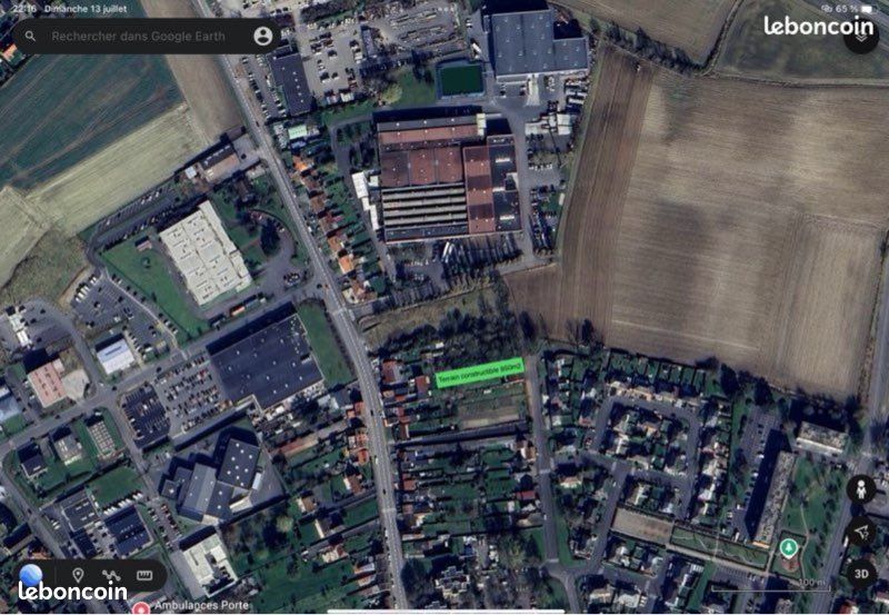 Terrain constructible 1000m2 à La Bassée · 215 000 €
