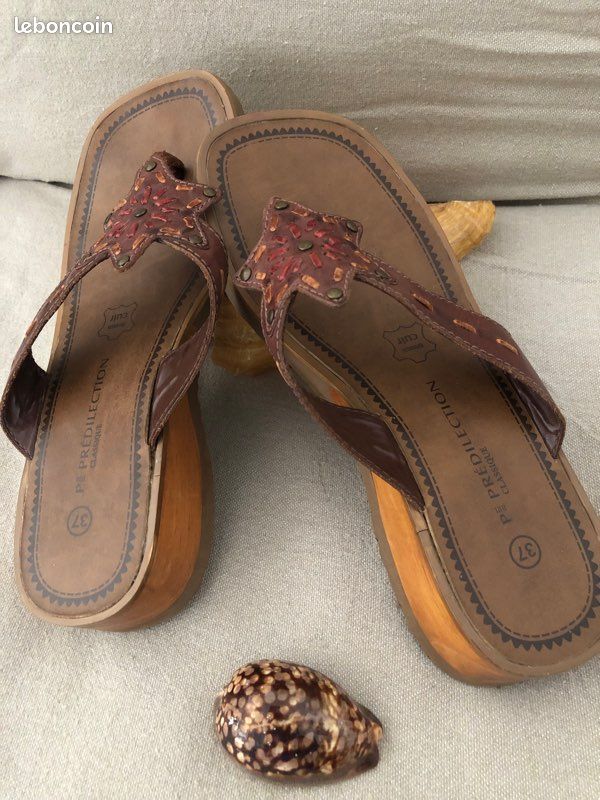 Nu-pieds ou Tongue en cuir pointure 37 (image 4)