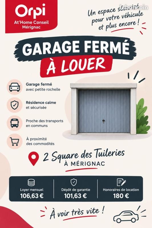 Garage Merignac · à Mérignac · 106 €/mois